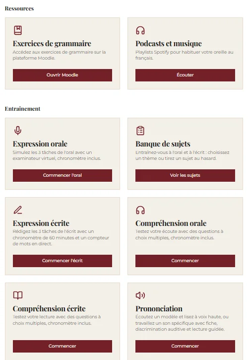 Recursos e treino das quatro competências